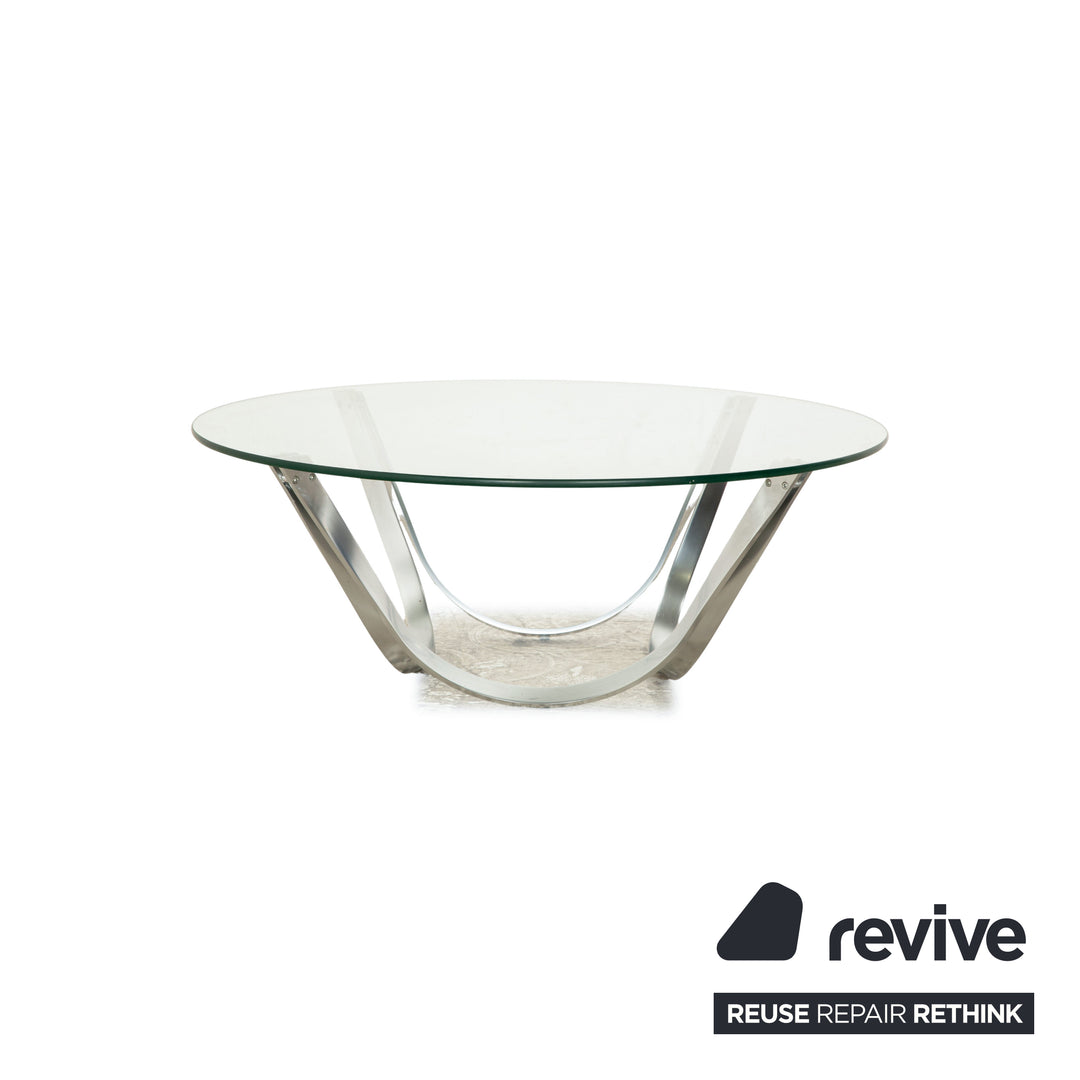 Table basse en verre Bacher modèle 2075 argent