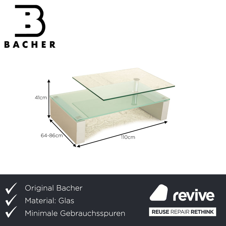 Bacher Non Plus Ultra glass coffee table silver manual function