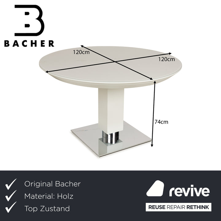 Table à manger en bois et verre Bacher TODO blanche