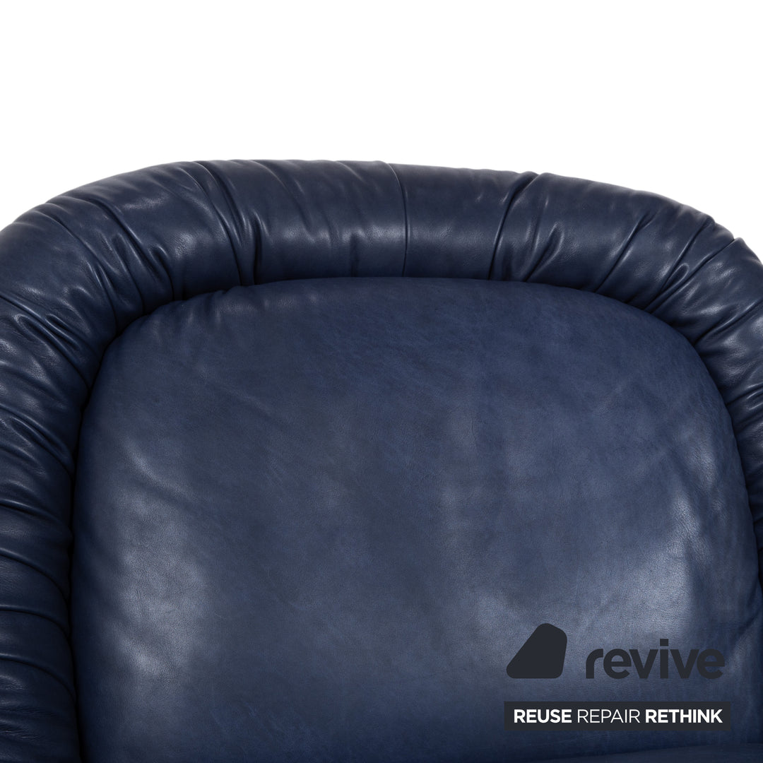 Baxter Barett Leder Sessel Blau