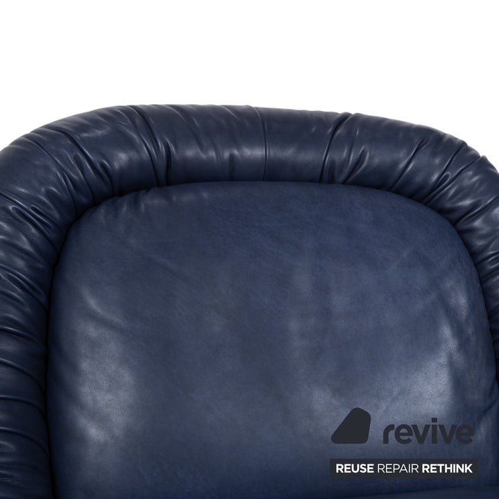 Baxter Barett Leder Sessel Blau