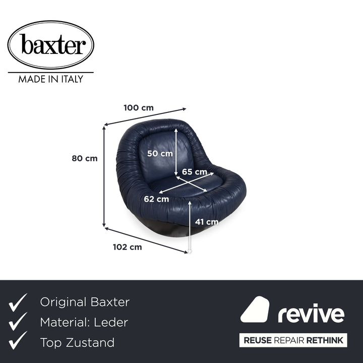 Baxter Barett Leder Sessel Blau