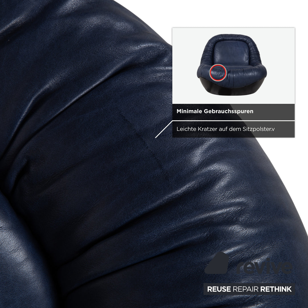 Baxter Barett Leder Sessel Blau