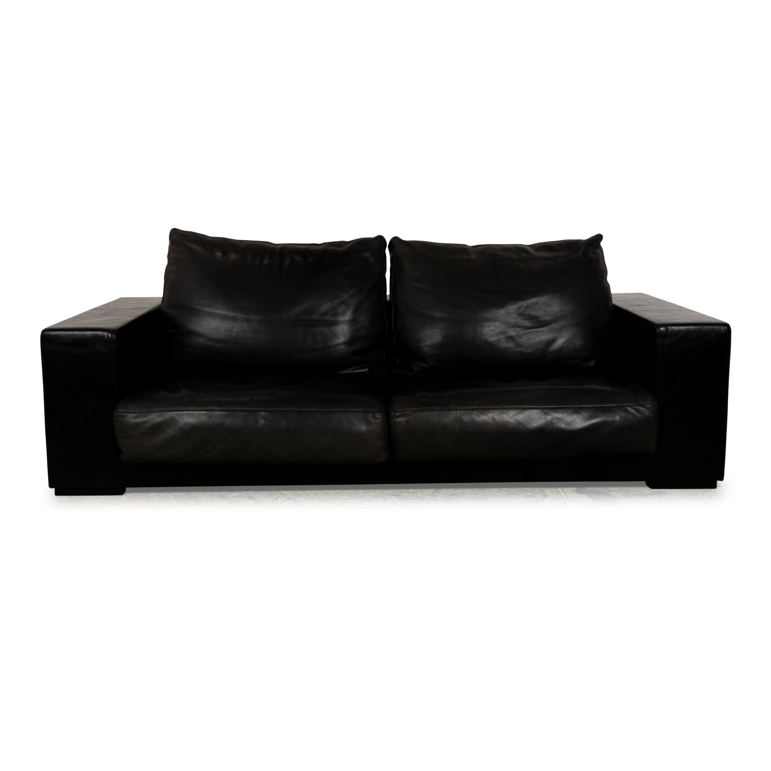 Baxter Budapest Leder Dreisitzer Schwarz Dunkelbraun Sofa Couch