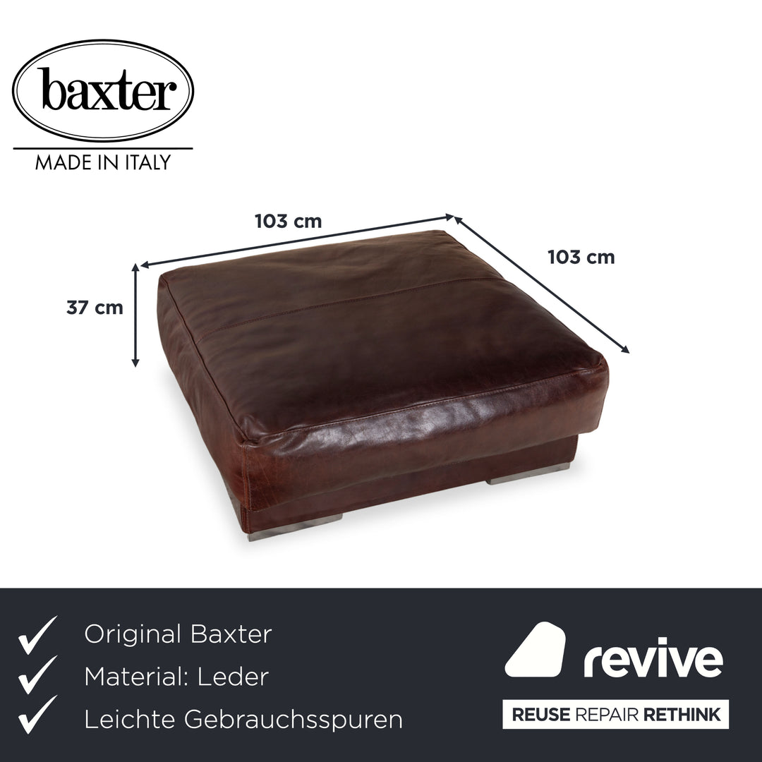 Puf de cuero Baxter Budapest marrón burdeos