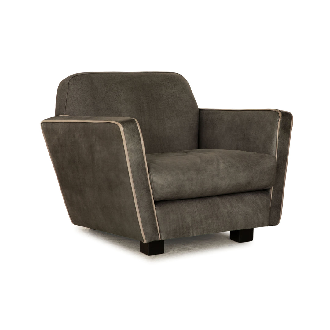 Baxter Capri Leather Armchair Grey