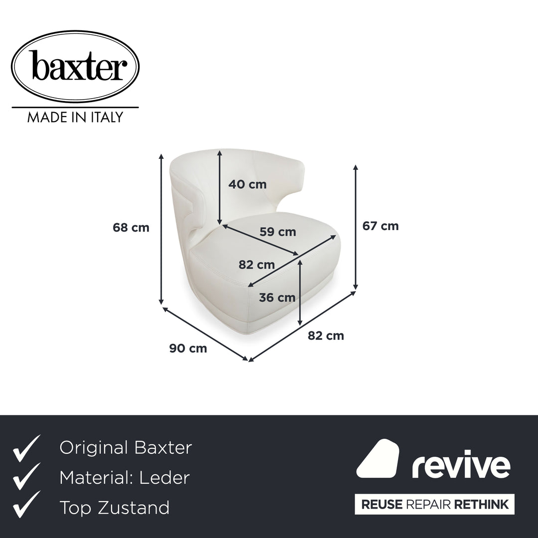 Baxter Etienne Leder Sessel Creme Weiß