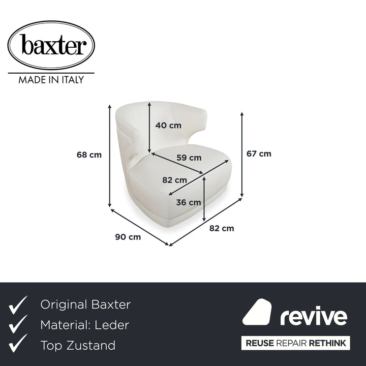 Baxter Etienne Leder Sessel Creme Weiß