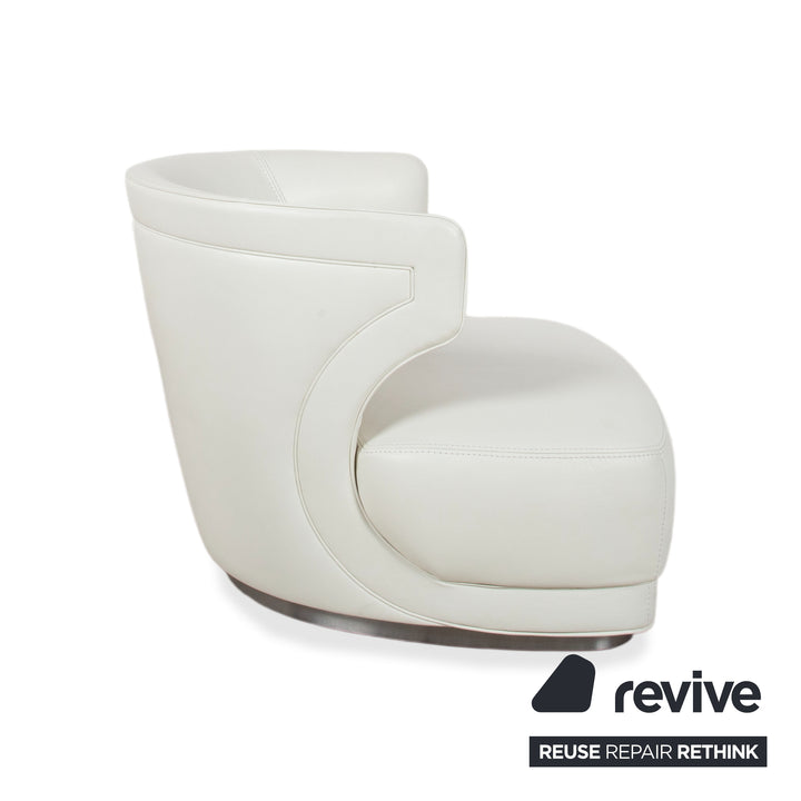 Baxter Etienne Leder Sessel Creme Weiß