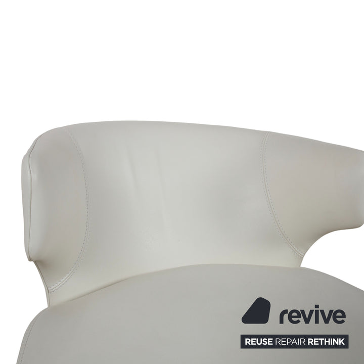 Fauteuil en cuir Baxter Etienne crème blanc