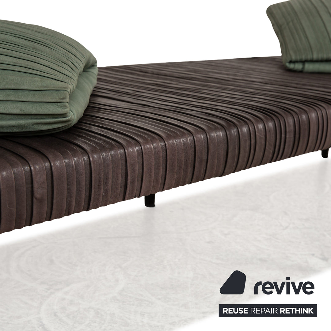 Baxter Garcon - Chaise longue en cuir marron - Lit de repos