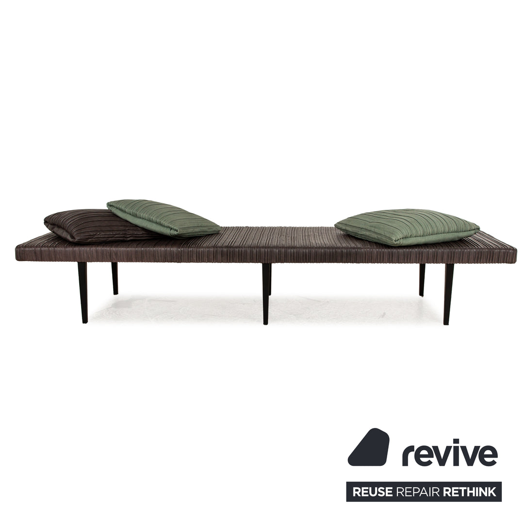 Baxter Garcon - Chaise longue en cuir marron - Lit de repos