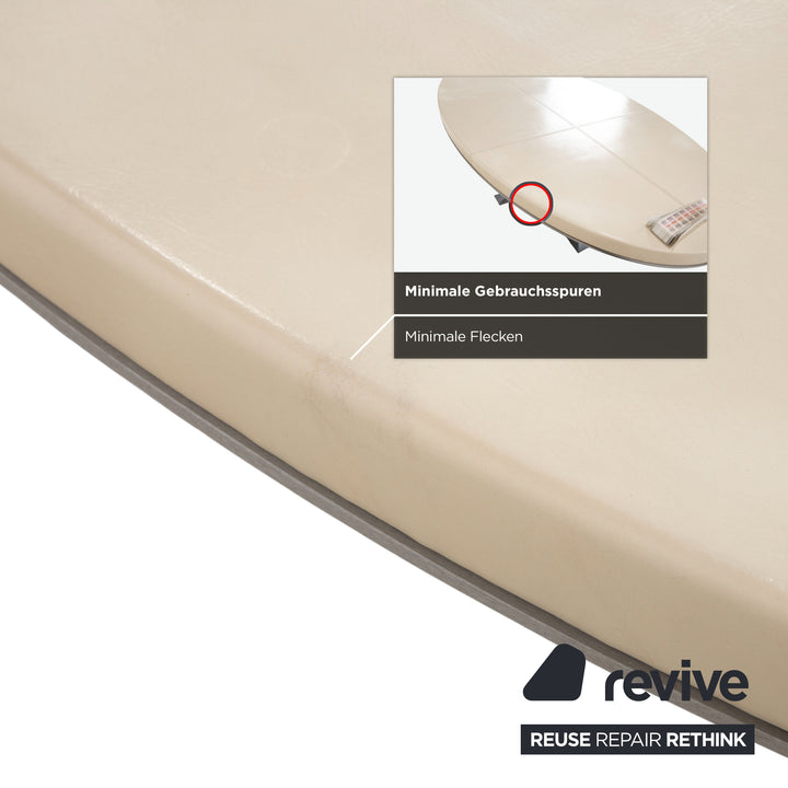 Baxter Gilbert Garnitur 8er Stuhl Leder Tisch Weiß Beige Creme Weiß Edelstahl Esszimmer Oval