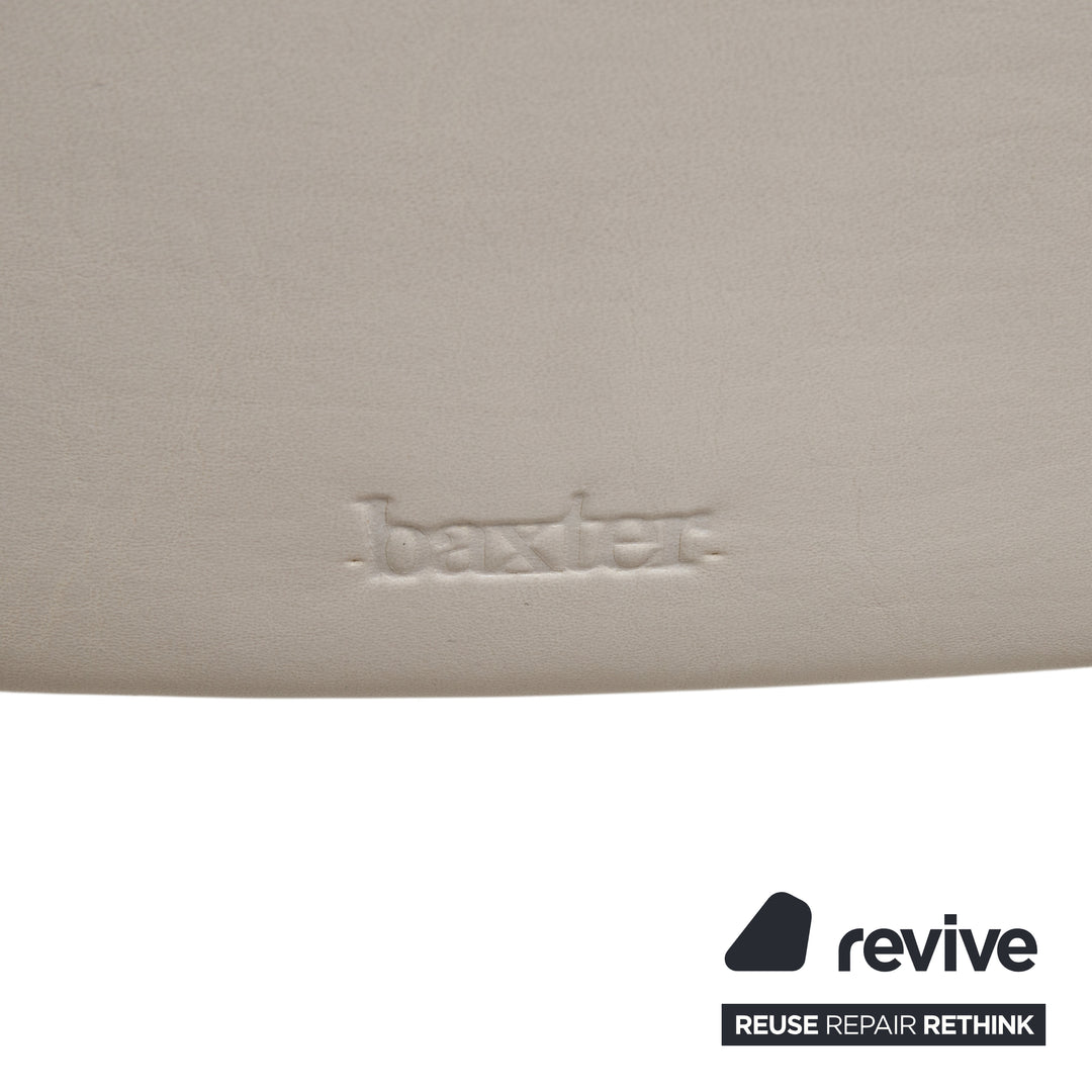Baxter Gilbert Garnitur 8er Stuhl Leder Tisch Weiß Beige Creme Weiß Edelstahl Esszimmer Oval