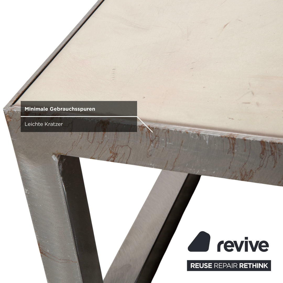 Baxter Infinity Metall Couchtisch Silber