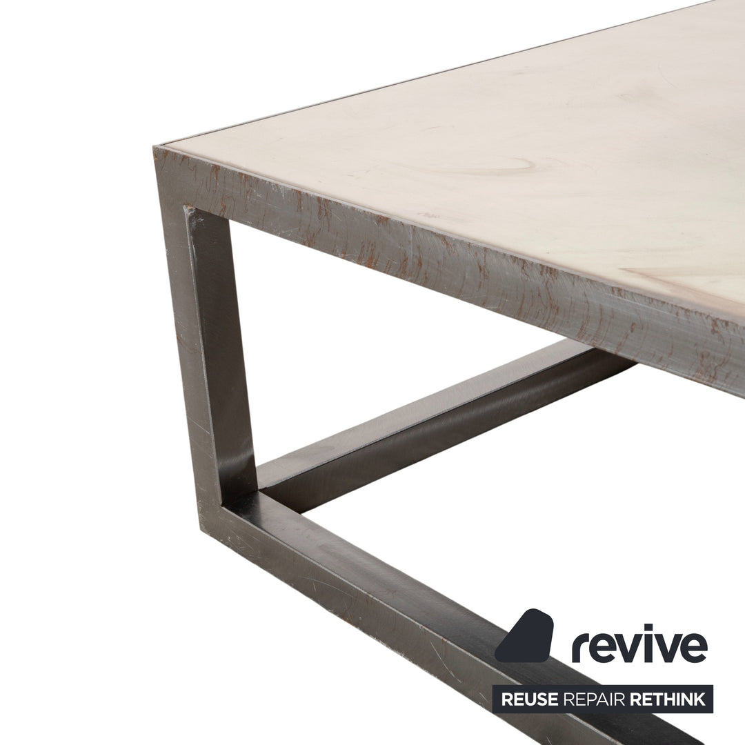 Baxter Infinity Metall Couchtisch Silber