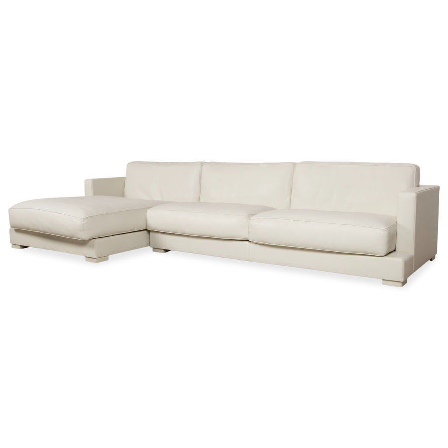 Baxter Leder Ecksofa Weiß Creme Sofa Couch