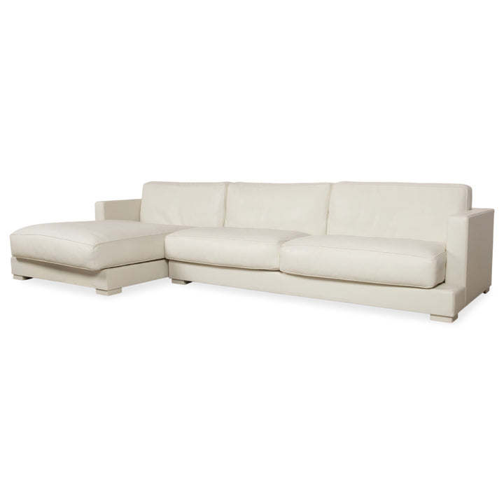 Baxter Leather Corner Sofa White Cream Sofa Couch