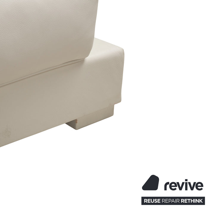 Baxter Leather Corner Sofa White Cream Sofa Couch