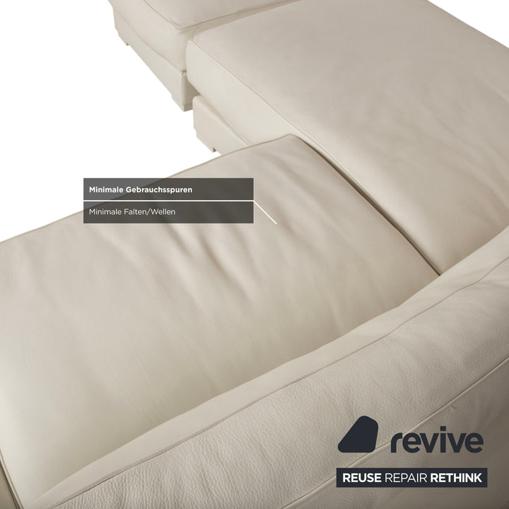 Baxter Leather Corner Sofa White Cream Sofa Couch