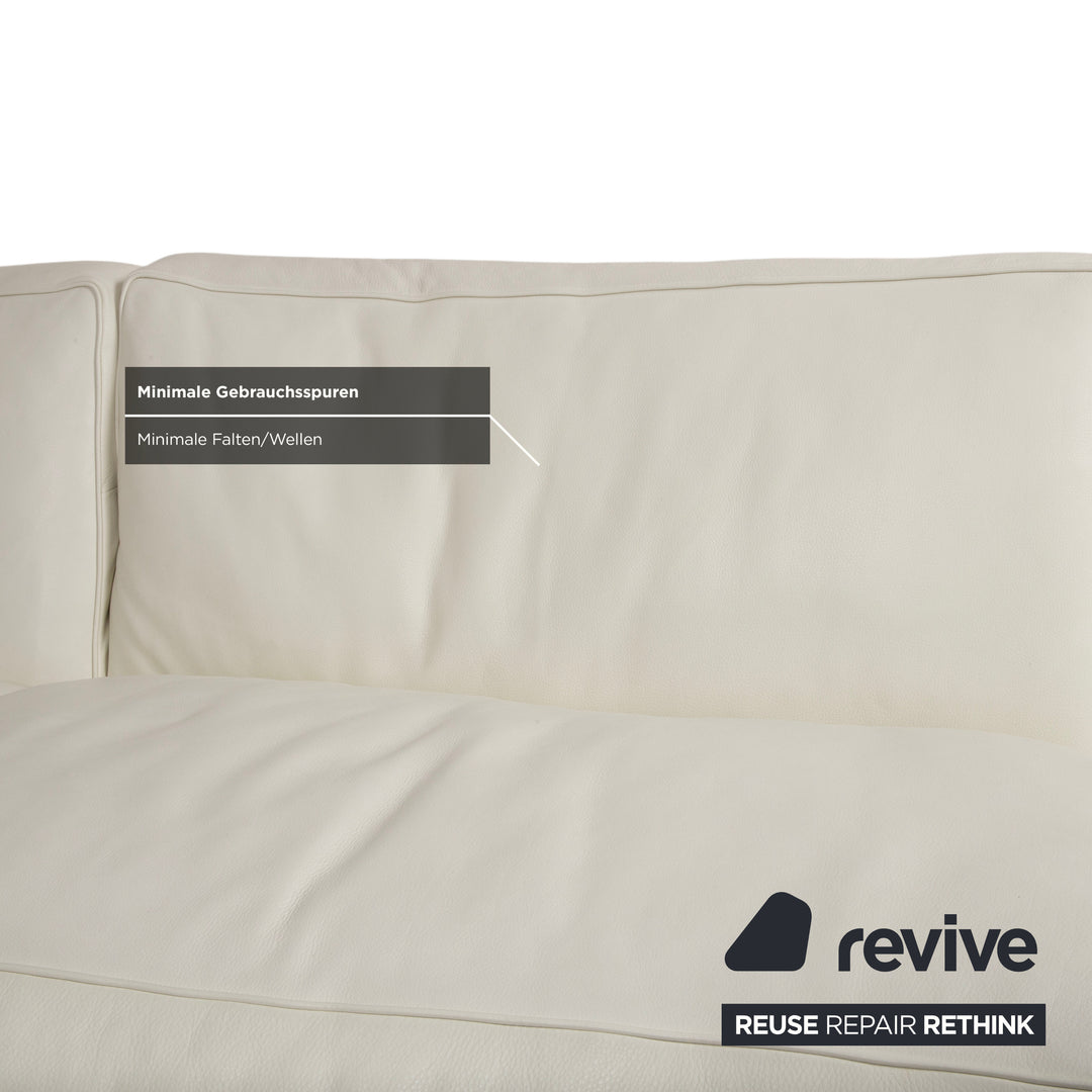 Baxter Leather Corner Sofa White Cream Sofa Couch
