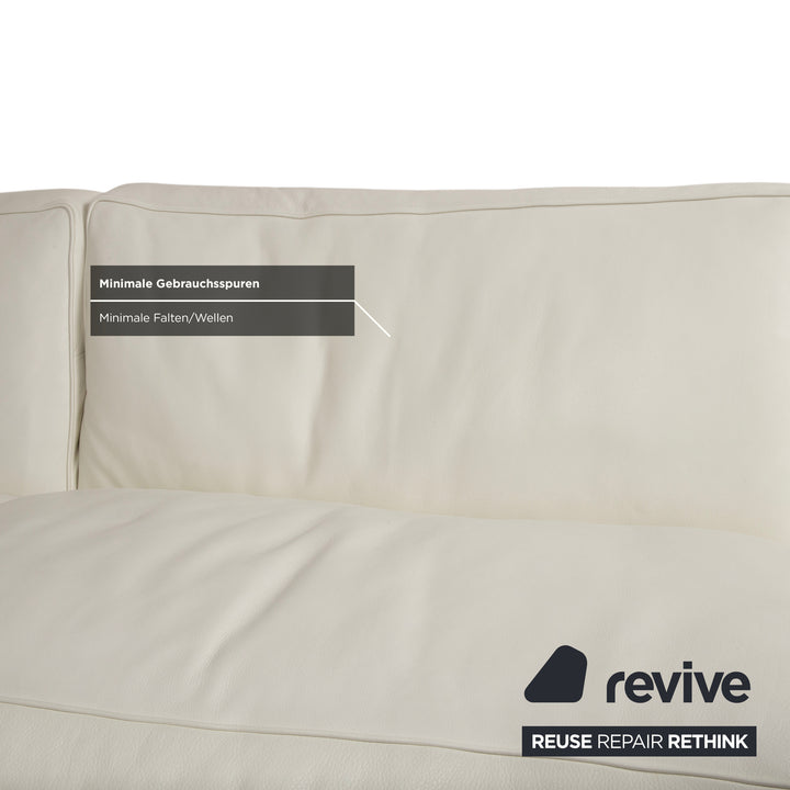 Baxter Leather Corner Sofa White Cream Sofa Couch