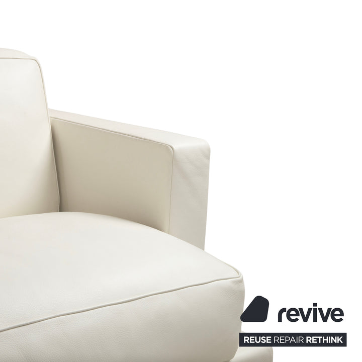 Baxter Leather Corner Sofa White Cream Sofa Couch