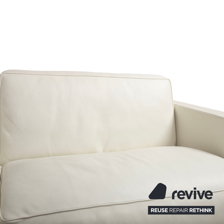 Baxter Leather Corner Sofa White Cream Sofa Couch