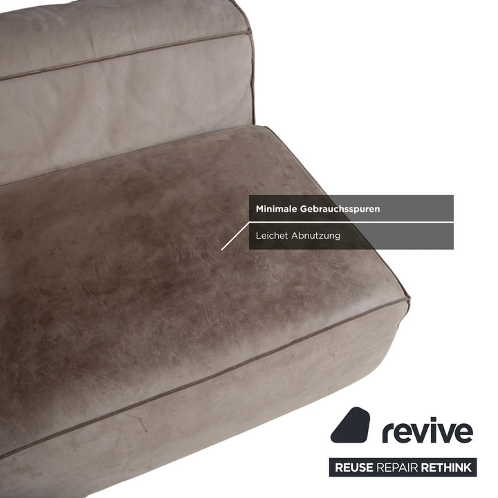 Baxter Leather Corner Sofa Grey Beige Sofa Couch