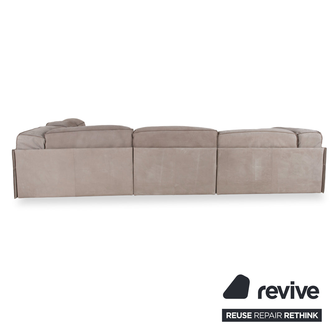 Baxter Leder Ecksofa Grau Beige Sofa Couch