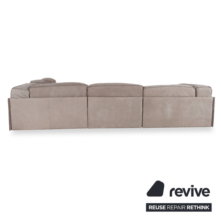 Baxter Leder Ecksofa Grau Beige Sofa Couch
