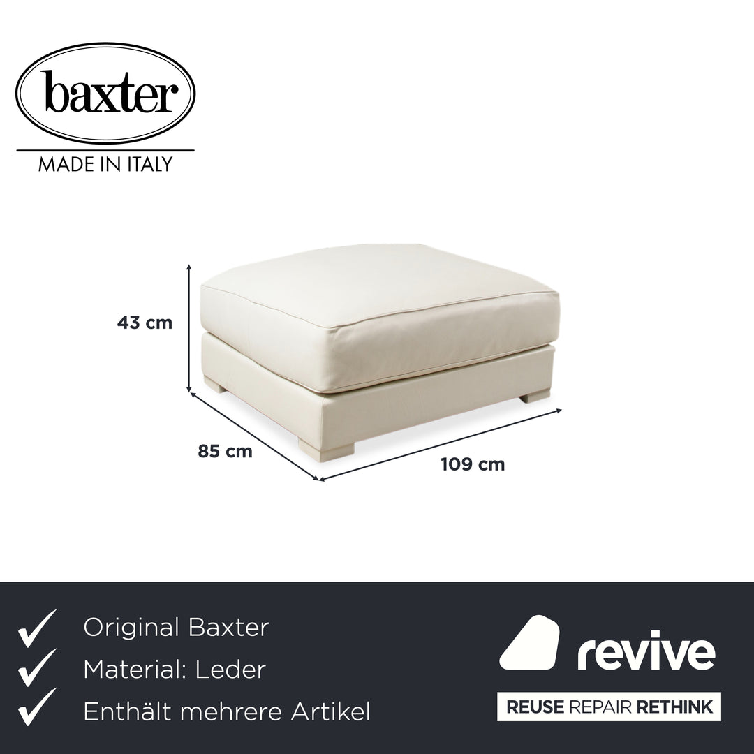 Canapé d'angle avec pouf en cuir Baxter blanc crème canapé