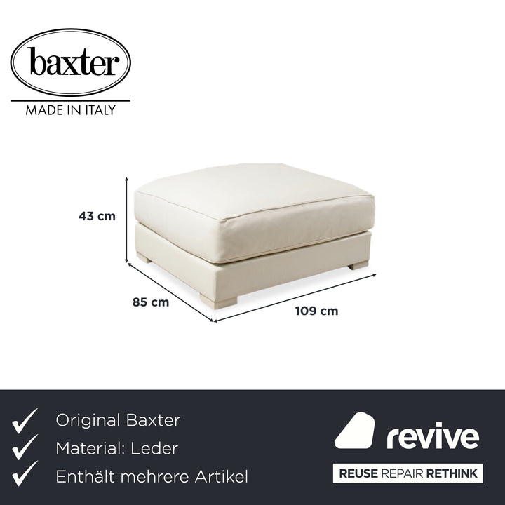 Canapé d'angle avec pouf en cuir Baxter blanc crème canapé