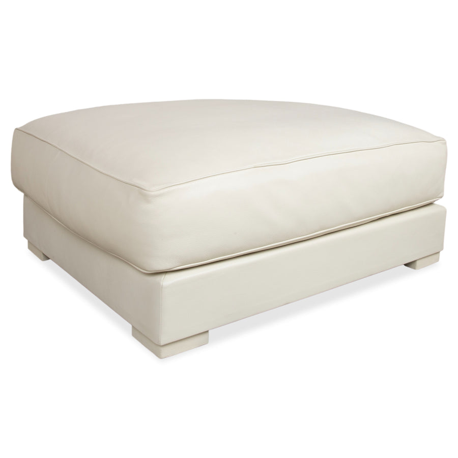 Tabouret en cuir Baxter blanc crème