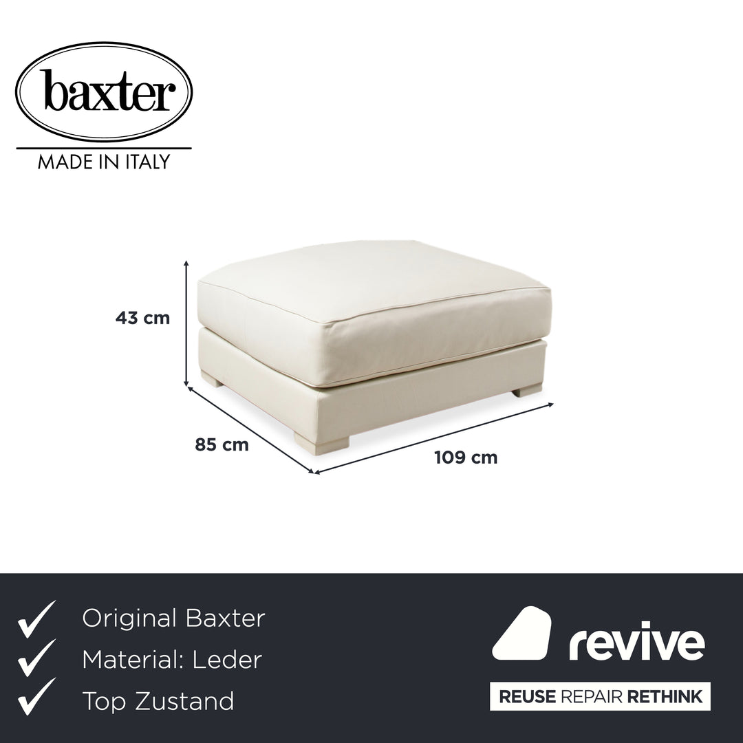 Tabouret en cuir Baxter blanc crème