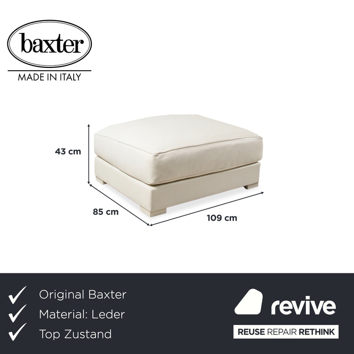 Tabouret en cuir Baxter blanc crème