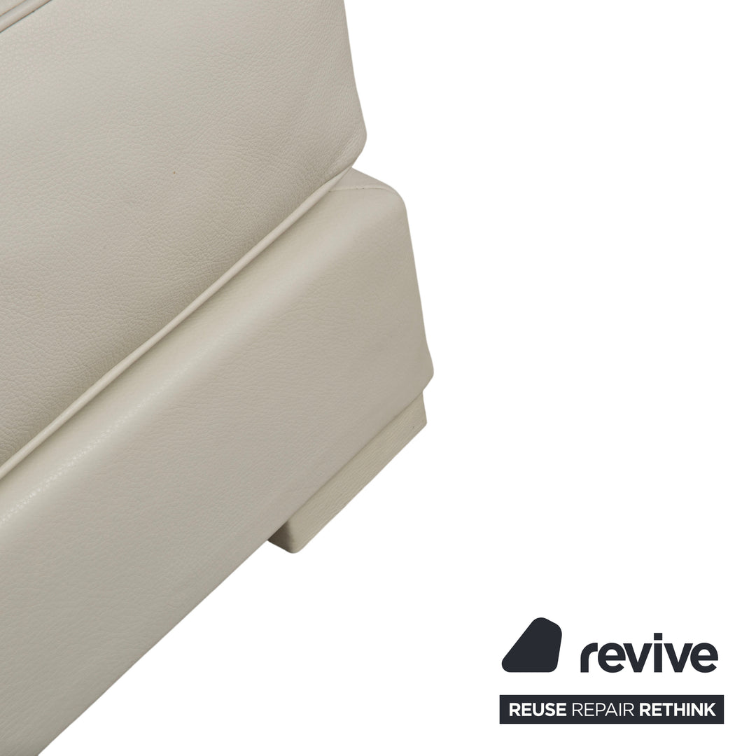 Tabouret en cuir Baxter blanc crème