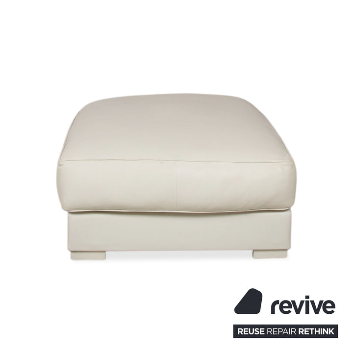 Tabouret en cuir Baxter blanc crème