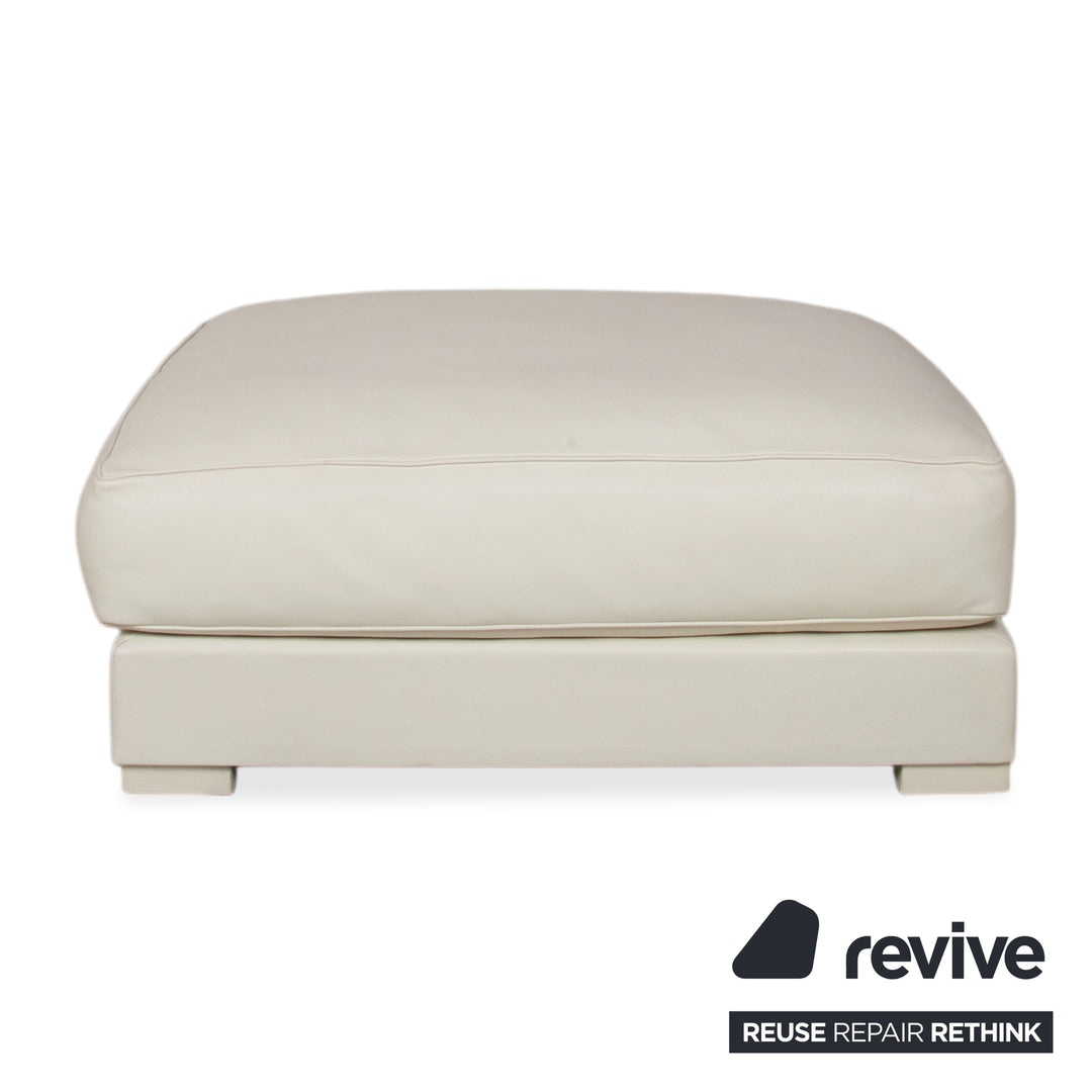 Tabouret en cuir Baxter blanc crème