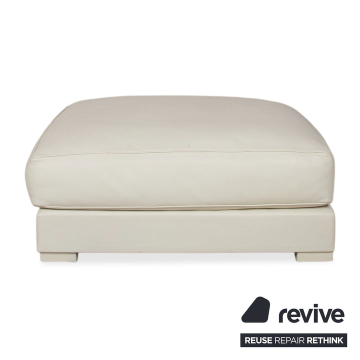 Tabouret en cuir Baxter blanc crème