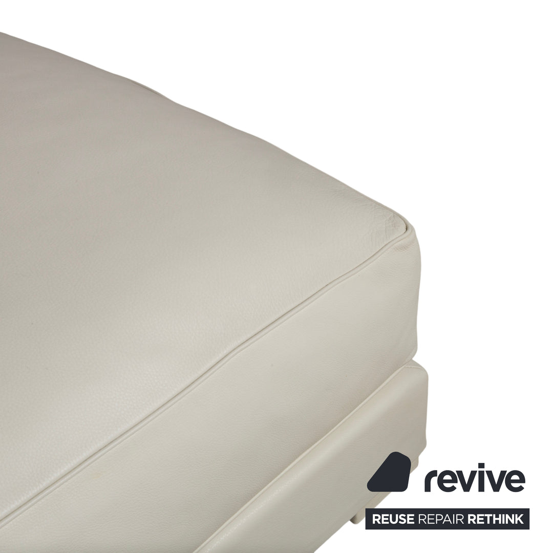 Tabouret en cuir Baxter blanc crème