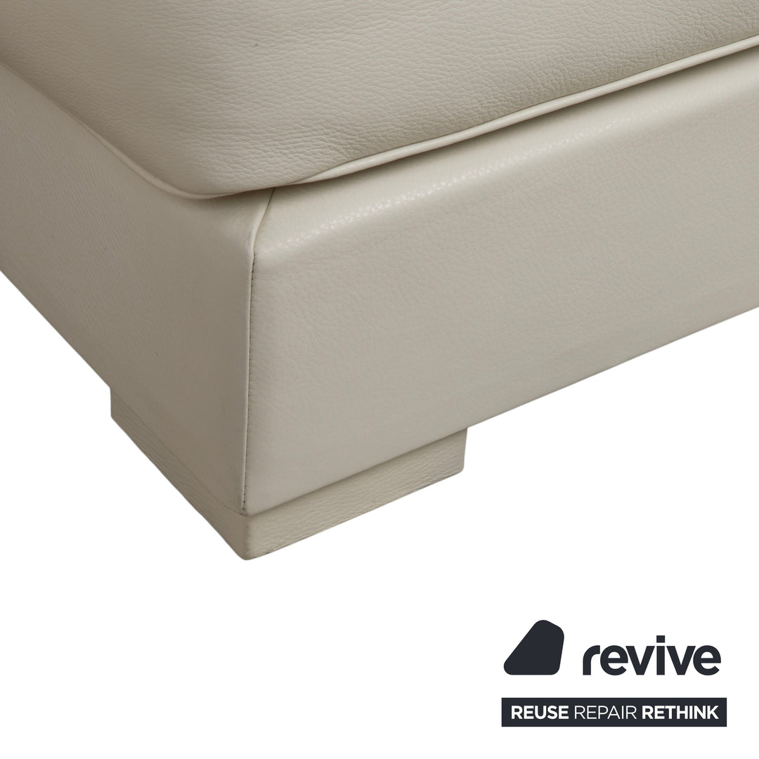 Tabouret en cuir Baxter blanc crème