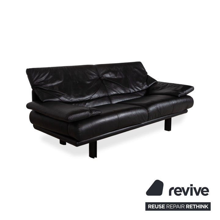 B&B Italia Alanda Leder Dreisitzer Schwarz Sofa Couch