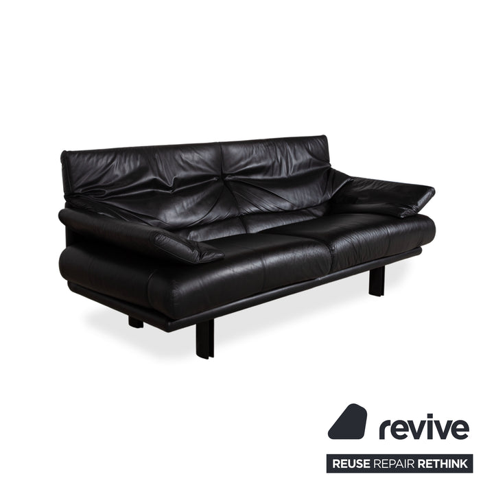 B&B Italia Alanda Leder Dreisitzer Schwarz Sofa Couch