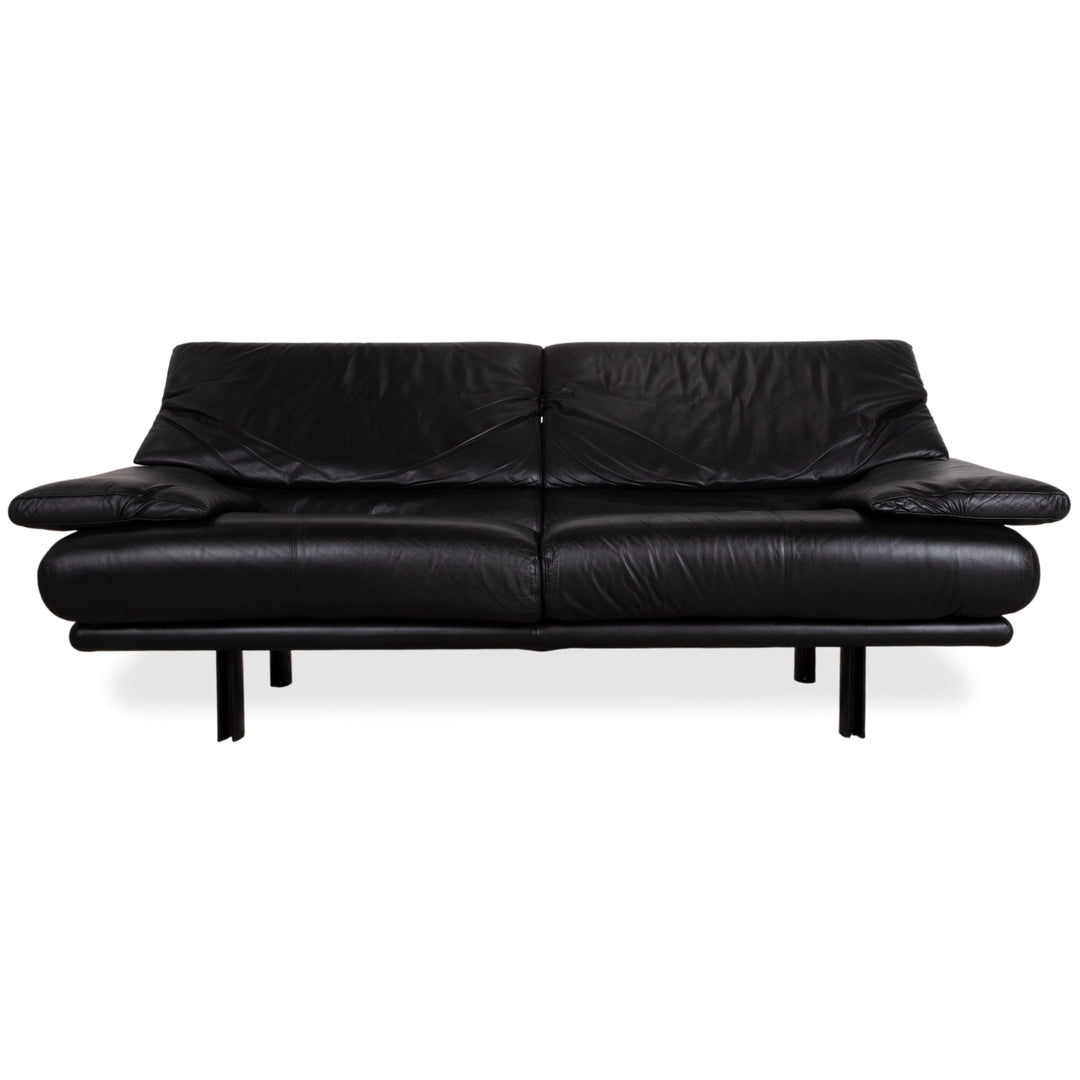 B&B Italia Alanda Leder Dreisitzer Schwarz Sofa Couch