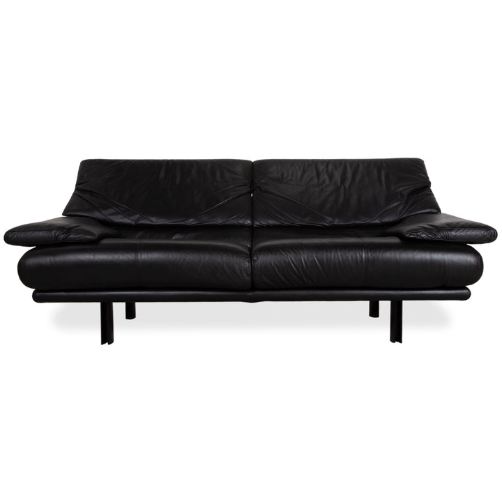 B&B Italia Alanda Leder Dreisitzer Schwarz Sofa Couch