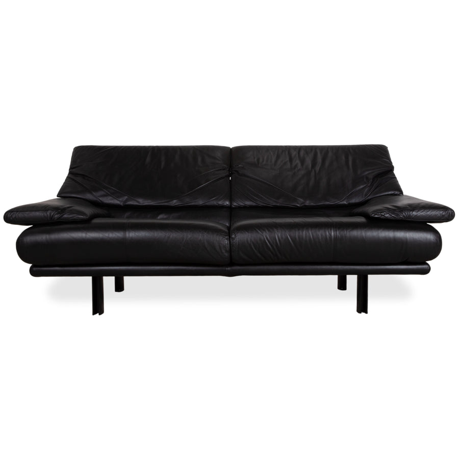 B&B Italia Alanda Leder Dreisitzer Schwarz Sofa Couch