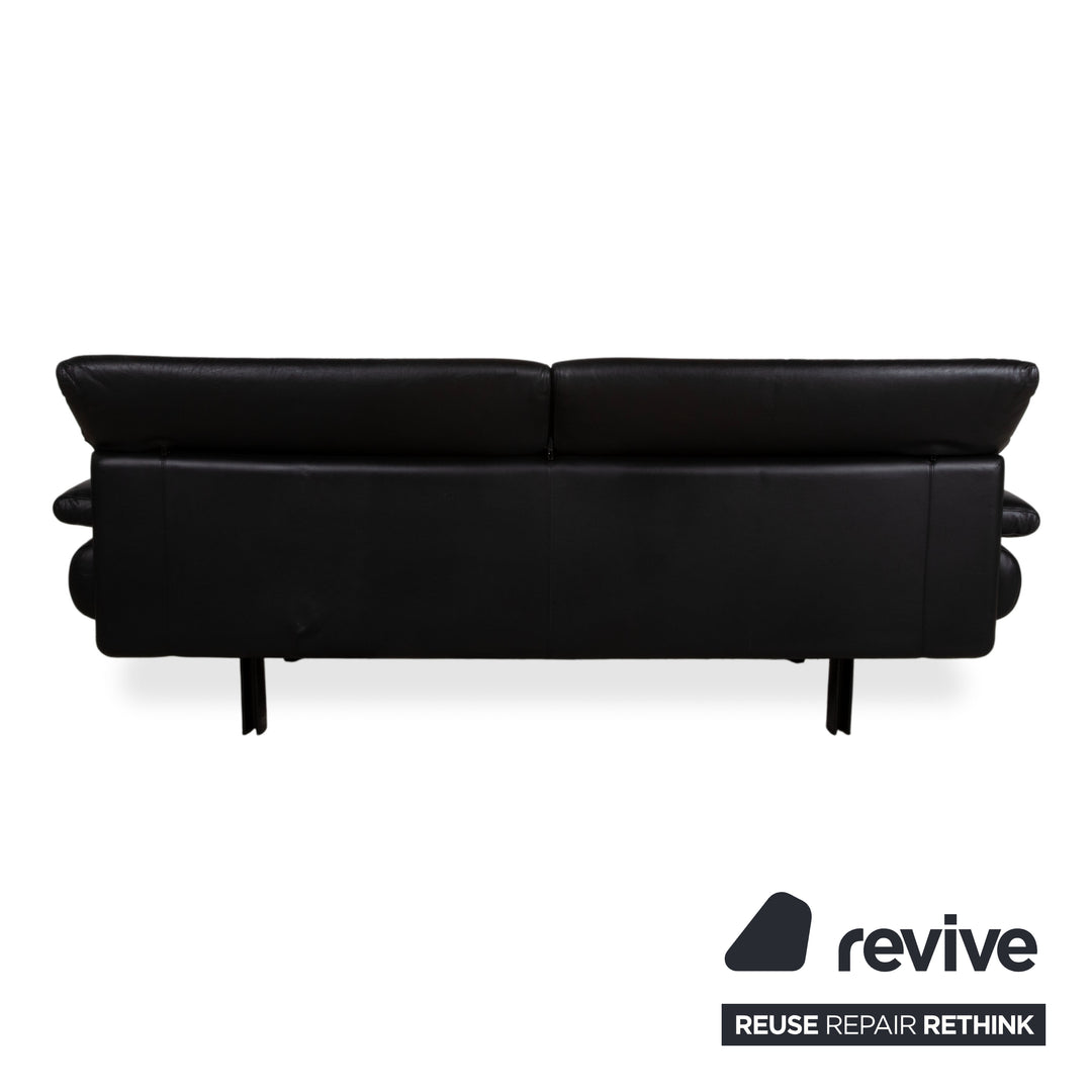 B&B Italia Alanda Leder Dreisitzer Schwarz Sofa Couch