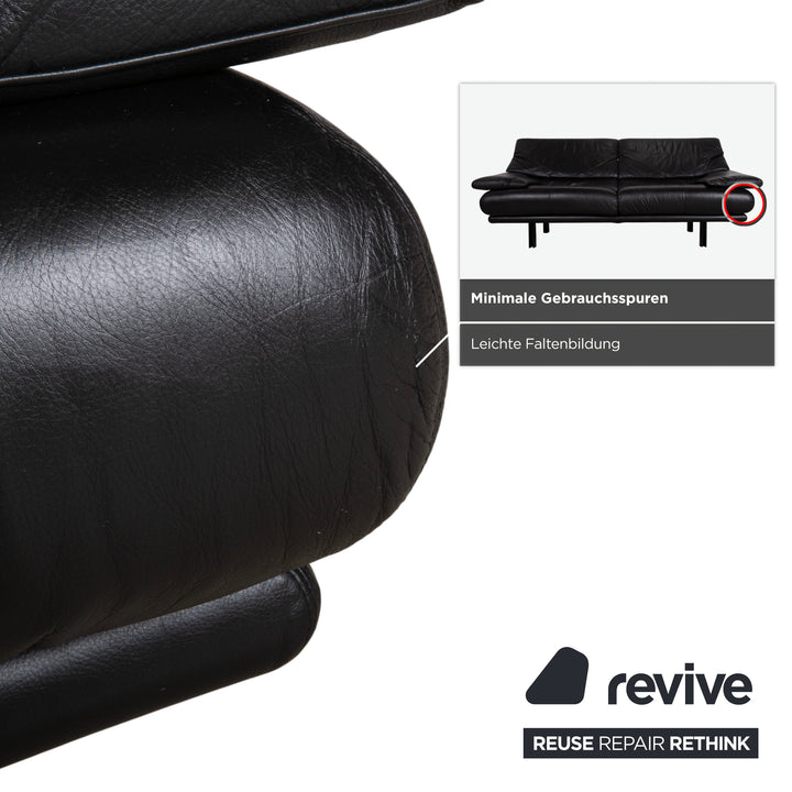 B&B Italia Alanda Leder Dreisitzer Schwarz Sofa Couch