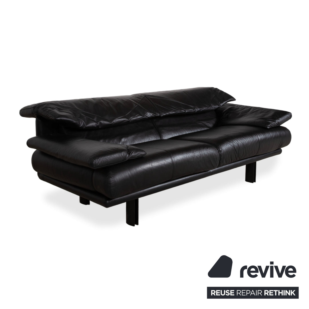B&B Italia Alanda Leder Dreisitzer Schwarz Sofa Couch